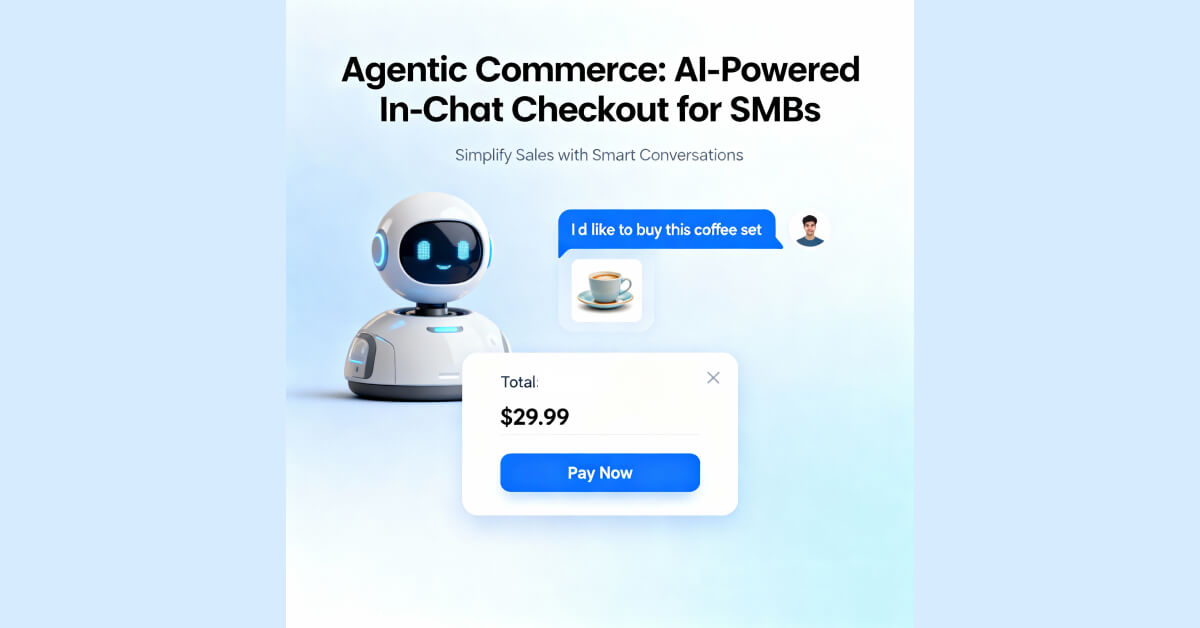 AI assistant completing SMB checkout in chat using a delegated payment token.